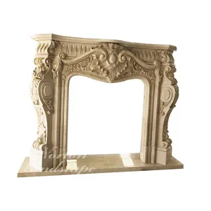 Cheminée Intérieur Style Frdench Antique Pierre Fonte Debout Marbre En <span class=keywords><strong>Bois</strong></span> Autres Cheminées Intérieur 1 Pièce Hôtel Personnalisé - Product Image 2