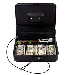 Combinatie Lock Draagbare Metalen Geld Cash Box Met Veilige Kabel Spaarpot - Product Image 1