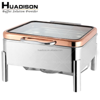 Huadison – chauffe-plat électrique pour buffet, fournitures de restaurant, chauffe-plat en or rose pour la restauration
