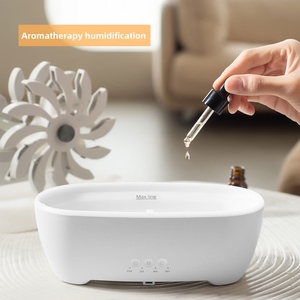 Practical <b>USB</b> App-<b>Controlled</b> Portable Electric Aromatherapy Air Humidifier Windmill Design Plastic Household Ultrasonic Raindrop - Product Image 3