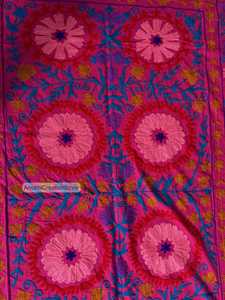 Embroidered Floral <b>Quilt</b> Bohemian Style Cotton Bedspread Multi Color Decorative <b>Throw</b> Blanket Home Decor All Season Use - Product Image 3