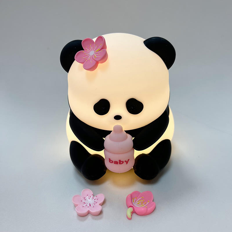 Silicone Panda Lamp 1200mahTap Control Warm White Breathing Table Light Portable USB Rechargeable LED Light