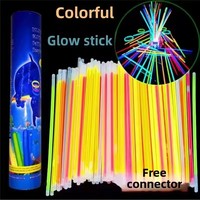 Bâtons fluorescents multicolores pour fête, 50/100 pièces, bâton lumineux coloré, bracelet lumineux flexible, fournitures de fête