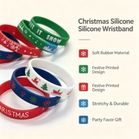 Bracelet en silicone personnalisé pour Noël, bracelet en caoutchouc écologique rempli d'encre, bracelet imprimé en couleur, bracelets promotionnels pour festivals