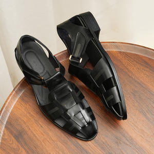 Sandales décontractées pour hommes de haute qualité, sandales en cuir de vache respirantes, pantoufles en cuir légères - Product Image 4