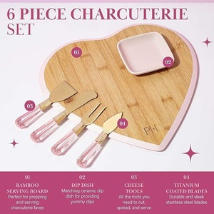 Heart-Shaped Wooden Cheese <b>Board</b> With Serving <b>Tools</b> For Snacks And Fruit Valentine's Day Mother's Day Gift - Product Image 5