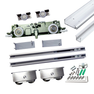Sistema de Rieles para Puertas Corredizas de Acero Inoxidable con Ruedas de Deslizamiento Suave y Herrajes de Montaje para Instalación de Puertas Modernas - Product Image 1