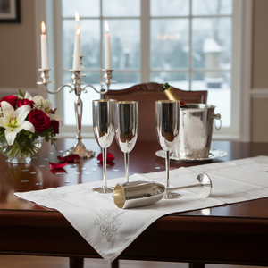 Famille royale Modern Life Traditional Glam Design Single Flut Hexagonal Sheffield Silver Durable Metal All-Season Anniversary - Product Image 3