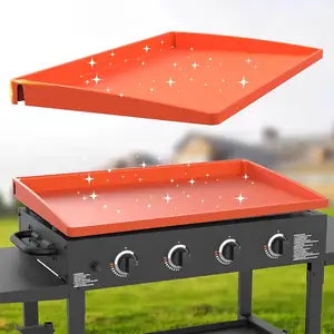 Tái Sử Dụng 36 Inch Silicone Vỉ Nướng Mat Nâng Cấp Đầy Đủ Cạnh Bảo Vệ BBQ Mat Silicone Vỉ Nướng Bìa Cho Blackstone Bìa