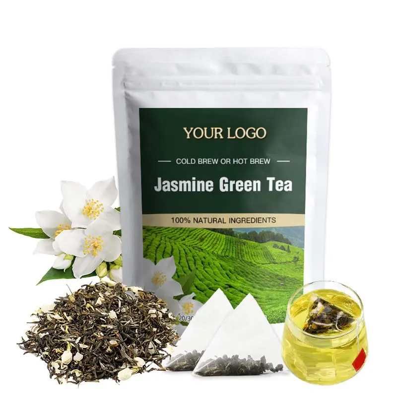 चीनी हर्बल चाय कार्बनिक चमेली हरी चाय बैग चमेली हरी चाय