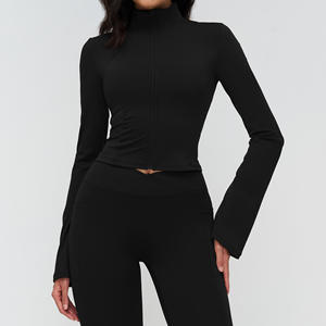 Top Deportivo Personalizado para Mujer, Estilo Yoga, con Cierre, Sensación Desnuda, Cuello Alto, Manga Larga, para Actividades al Aire Libre - Product Image 5