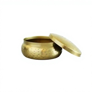 Hammered Brass Laddu Storage <b>Box</b> Gold Polished For Tabletop Kitchen Storage Organizer Sweet <b>Box</b> Brass <b>Mithai</b> <b>Box</b> - Product Image 1