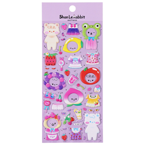 SHANLE Cute Cartoon Animal Rabbit Bear <span class=keywords><strong>Cat</strong></span> Sheep Dressing Up Sticker Foam Fun Bubble Sticker Kawaii Deco Laptop Puffy Sticker - Product Image 4