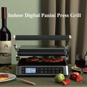 Plancha Eléctrica de Contacto Sin Humo para 4 Rebanadas, Tostadora Antiadherente, Máquina para Hacer Sándwiches y Waffles, Prensa para Paninis Digital Portátil para Interiores - Product Image 3