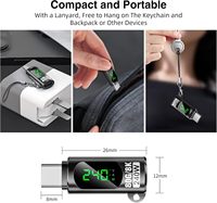 Adapter USB C 240W Penjualan Terbaik, Tampilan Digital LED Tegangan Arus Daya, Konektor Ekstensi Tipe C Male ke Female 80 Gbps
