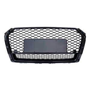 Car A4 S4 Pare-chocs avant Shining <span class=keywords><strong>Star</strong></span> Glossy Black <span class=keywords><strong>Grill</strong></span> RS4 Style Look Honeycomb Mesh Grille pour Audi A4 S4 B9 2017 2018 2019 - Product Image 4