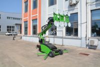 Troli Pengangkat Kaca Vakum Listrik Penuh dengan Remote Control Rotasi 360 untuk Pemasangan Dinding Tirai