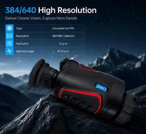 กล้องมองภาพความร้อนแบบตาเดียว 384x288 เลนส์ 35 มม. น้ำหนักเบาพิเศษ กล้องมองกลางคืน แบตเตอรี่ 8 ชั่วโมง กันน้ำ IP67 อุปกรณ์ล่าสัตว์กลางแจ้ง รุ่น B4 - Product Image 4