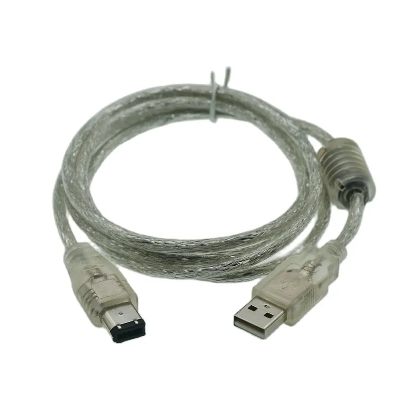 Cabo macho de 1.5m 5FT USB para 1394 6 pinos, sinal de transmissão de dados macho, cabo USB para IEEE Firewire 1394 6 pinos para computador, câmera digital DV