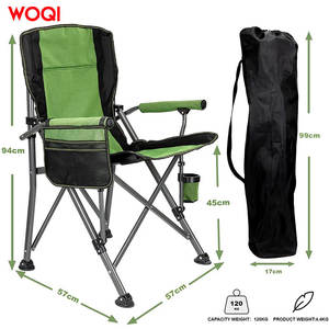 Silla Plegable para Exteriores Woqi, Marco de Aluminio, Tela Oxford, Silla de Jardín y Camping, Verde Esmeralda, 55x55x94cm - Product Image 3