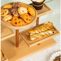 Présentoir à gâteaux en bambou à 3 niveaux personnalisé, ensemble de présentation de desserts en bois, tour à cupcakes, buffet, gâteaux de mariage, rehausseurs alimentaires, outils à gâteaux