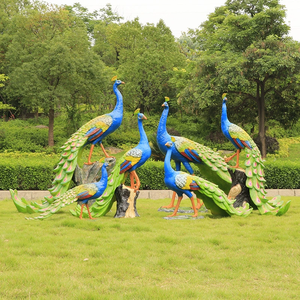 Özel yapılmış açık Park bahçe dekorasyon tavuskuşu heykeli reçine sanat heykel tavuskuşu kuş heykeli - Product Image 1