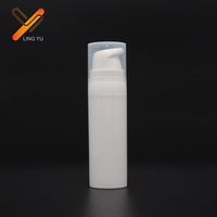 Flacon pompe airless en plastique PP de 5 ml, 10 ml, 15 ml, petit format, avec impression sérigraphique pour sérum et lotion de soin de la peau