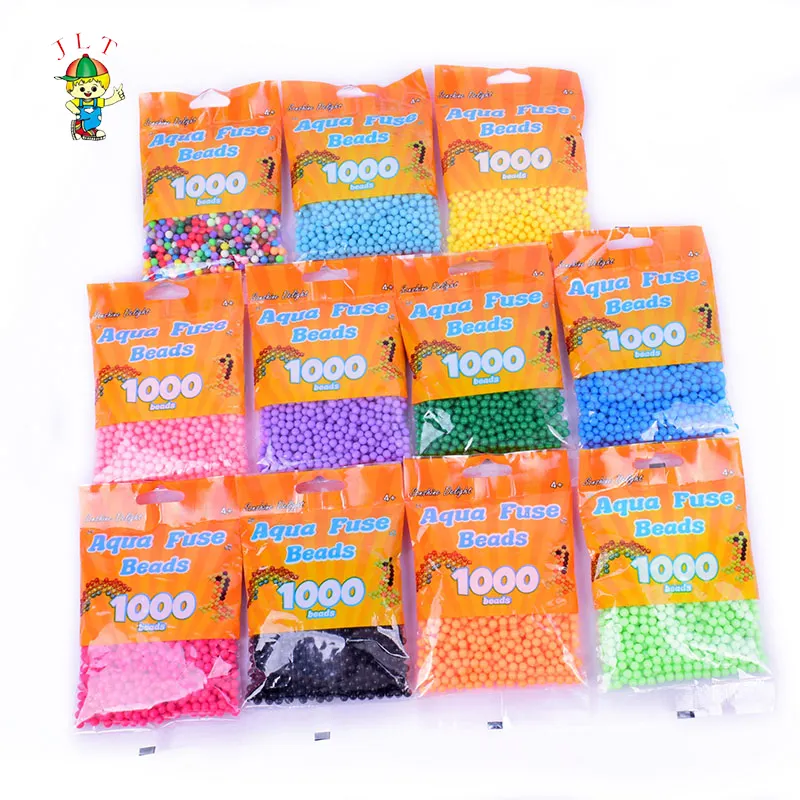 Wholesale Kids Diy Arts Crafts Colorful Water Sticky Fuse Beads 5mm Magic Perler Hama Fuse Beads