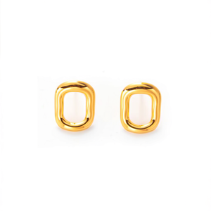 ต่างหูห่วงแฟชั่น สแตนเลส 316L ชุบทอง PVD ทนทาน เป็นมิตรต่อสิ่งแวดล้อม - Product Image 2