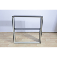 Comptoir d'accueil lumineux SEG 10x10, table d'exposition avec cadre à clipser, présentoir de tissu rétroéclairé pour salon professionnel, modèle TL-D-03