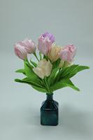 M1028 Vente en gros de mini-fleurs d'iris en papier crépon, réalistes et naturelles, pour la décoration de mariage printanier, de table, de vase, de fête et d'événements
