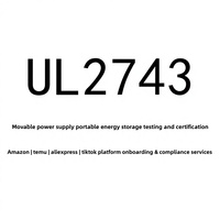 Batterie externe portable avec stockage d'énergie, rapport UL2743, alimentation Amazon, certification CEFCC ROHS, numéro de modèle, certification énergétique