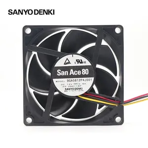 Sanyo 9GA0812P4J001 Low Power Consumption DC 80x25mm 12V DC Low Power PWM Chassis Axial Cooling Fan