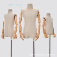 Présentoir en plastique demi-corps haut de gamme hors épaule bambou Joint enfant modèle accessoire épaule plate fausse poupée pour enfants