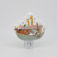 Veilleuse LED pour enfants, motif animaux de l'Arche de Noé, rotative à 360°, lumière douce et chaude, décoration de chambre, vente en gros, cadeau, OEM d'usine