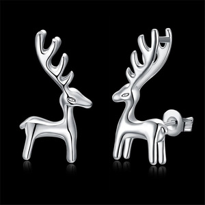 Orecchini a Perno con Corna di Cervo per Donne, Design Animale Festivo, Gioielli alla Moda - Product Image 6
