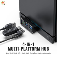 Untuk Mesin Steam PS5 PC Docking Station 4 in 1 Adaptor Ekspansi Hub USB 3.0 Kecepatan Tinggi