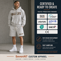 Ensembles streetwear personnalisés pour hommes 420 g/m² – Survêtements en molleton épais avec sweats à capuche zippés et shorts 3/4 pour fabricants