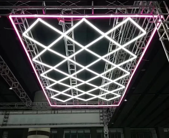 Custom RGB Hexagonal Cellular LED Lights Modular IP54 Waterproof 2-Year Warranty for Auto Repair Shops Workshop Office & Hotel