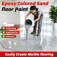 Revêtement de sol en résine époxy de couleur personnalisée, finition marbre sable de quartz coloré, imperméable, antidérapant, peinture décorative