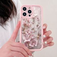 Étui de téléphone portable en silicone TPU imperméable et antichoc à imprimé papillon de luxe pour 7/8/Xr/Xs 11/12/13/14/15/16/17 Pro