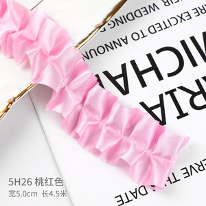 Nine-Colored Ribbon Pleated Solid Color Satin Trim 25mm For <b>Bags</b> Decoration Craft <b>Sewing</b> Trimming - Product Image 4