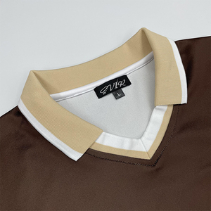 Sublimación completa Camiseta de fútbol vintage de secado rápido barata Ropa de fútbol informal con logotipo bordado - Product Image 4