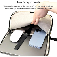 Étui pour ordinateur portable en nylon matelassé portable, housse souple rembourrée pour ordinateur portable de 13, 14, 15,6 pouces, housse pour ordinateur portable pour l'hiver, plus douce pour la portabilité