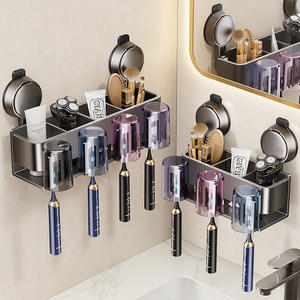 ที่วางแปรงสีฟันแบบติดผนังพร้อมที่เก็บยาสีฟัน  แบบสุญญากาศ ไม่ต้องเจาะผนัง ประหยัดพื้นที่ - Product Image 1