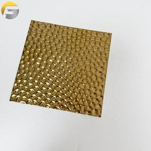 ZB148 201 304 316 Gold gestempelt Edelstahl 3d Wand paneel Design gehämmert Muster Edelstahl blech - Product Image 3
