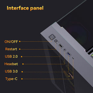 Boîtier <span class=keywords><strong>PC</strong></span> SNOWMAN Full Tower <span class=keywords><strong>ATX</strong></span> pour jeux informatiques avec flux d'air élevé, panneau avant/latéral en verre trempé perforé, boîtier pour joueurs - Product Image 5