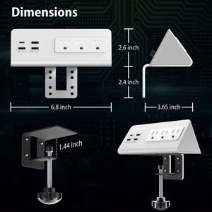Bàn thanh điện với PD 20W USB C, nightstand chúng tôi Dải điện với <span class=keywords><strong>3</strong></span> cửa hàng, 4 cổng USB, bàn cung cấp điện cho văn phòng - Product Image 4