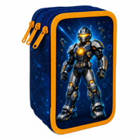 Ensemble de 3 sacs d'école à roulettes personnalisés pour garçons, thème Mech Armor bleu, sac à dos roulant pour étudiant, sac à déjeuner, trousse à crayons