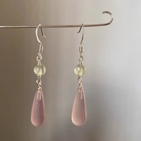 Nouveau chinois rétro rose goutte d'eau boucles d'oreilles délicat Style National élégant femmes à la mode cadeau bijoux